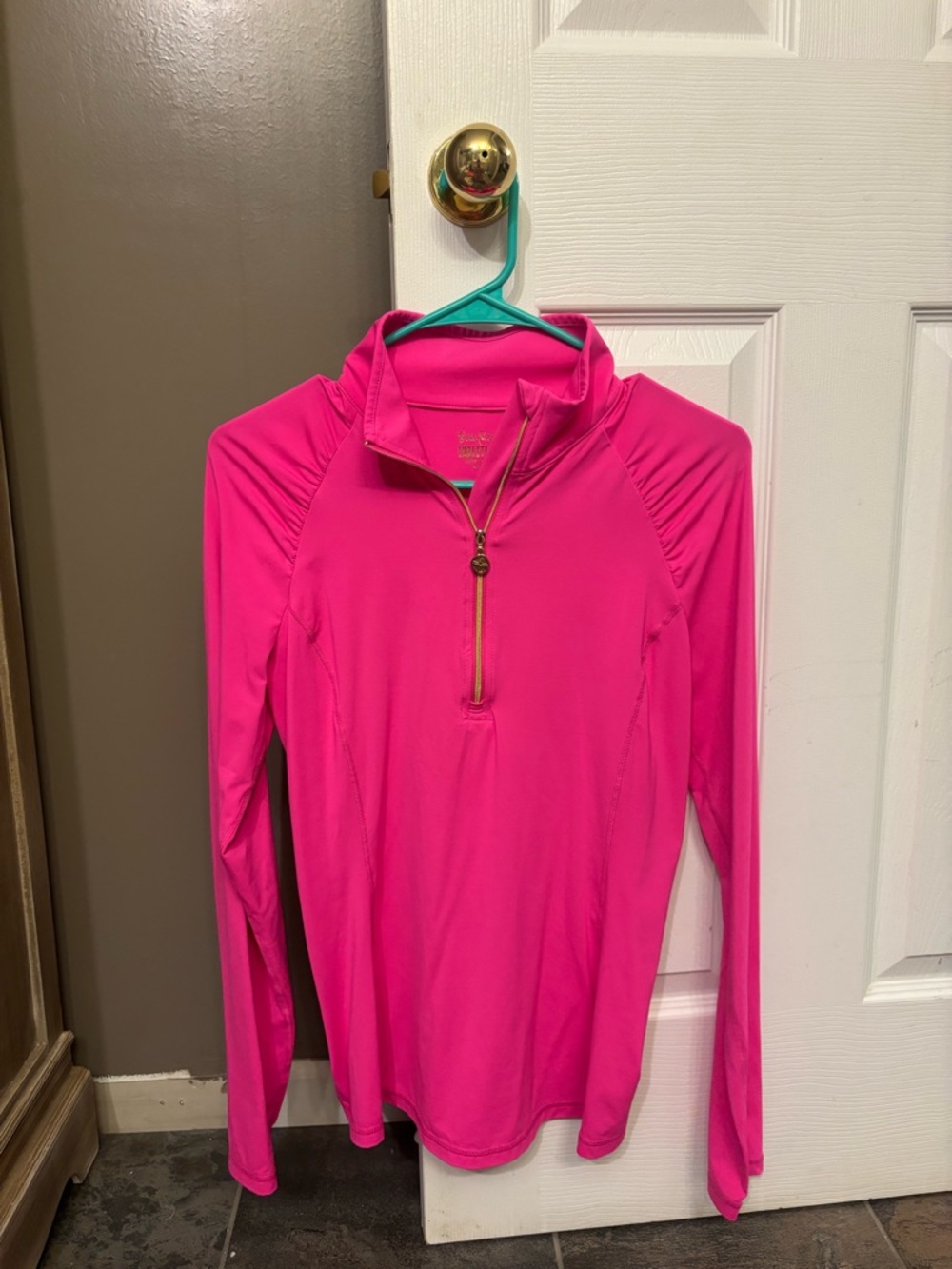 Lilly Pulitzer Hot Pink Luxletic Half-Zip Pullover